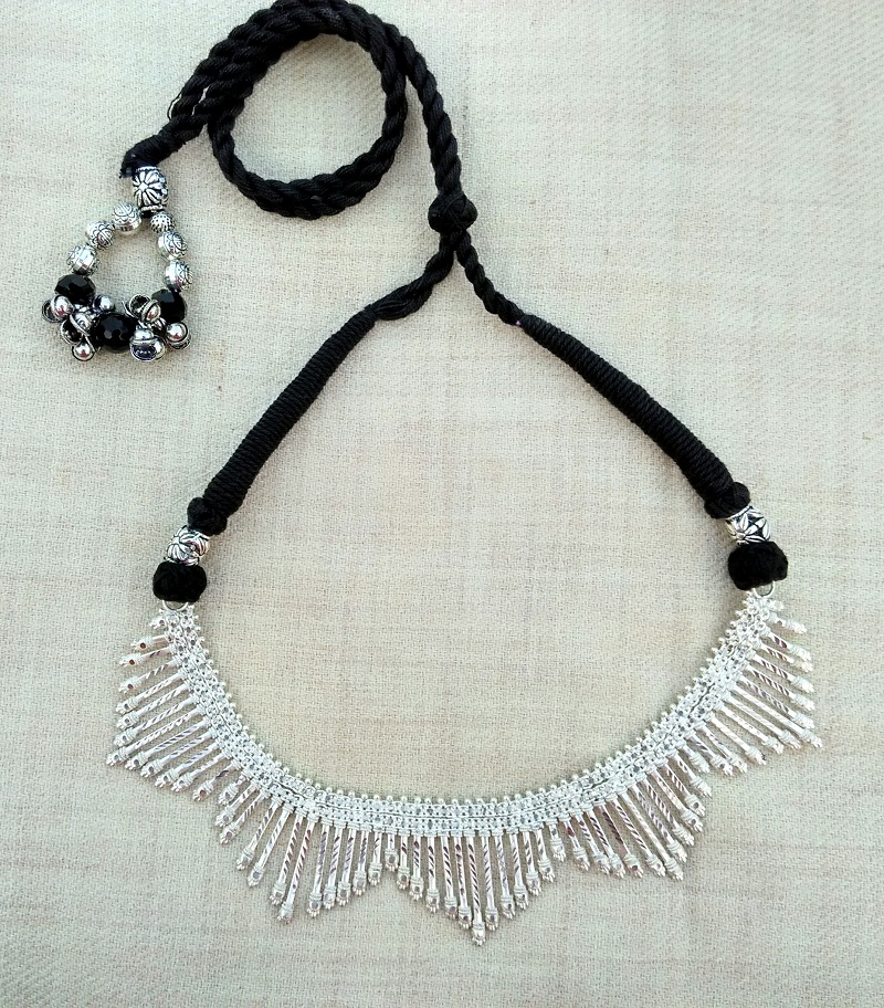 Silver Trans Neckpeice with Earring set